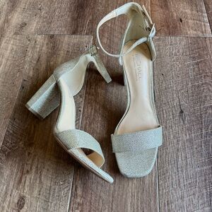 Michael Michael Shannon Gold Silver Women's Heeled Dress Sandals size 10